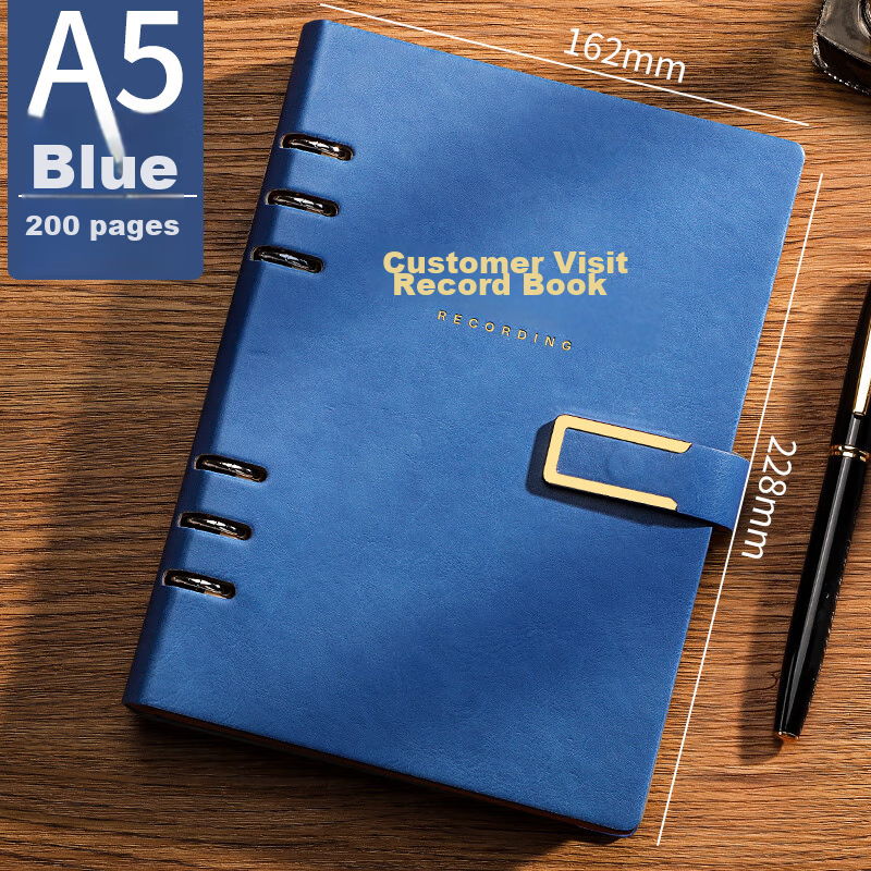 Ujia Customer Follow-Up Record Book, A5 Size, for Real Estate, Insurance, Car Sales, Follow-Up Tracking, Note-Taking, File Management, Intent Form Record Book, Blue