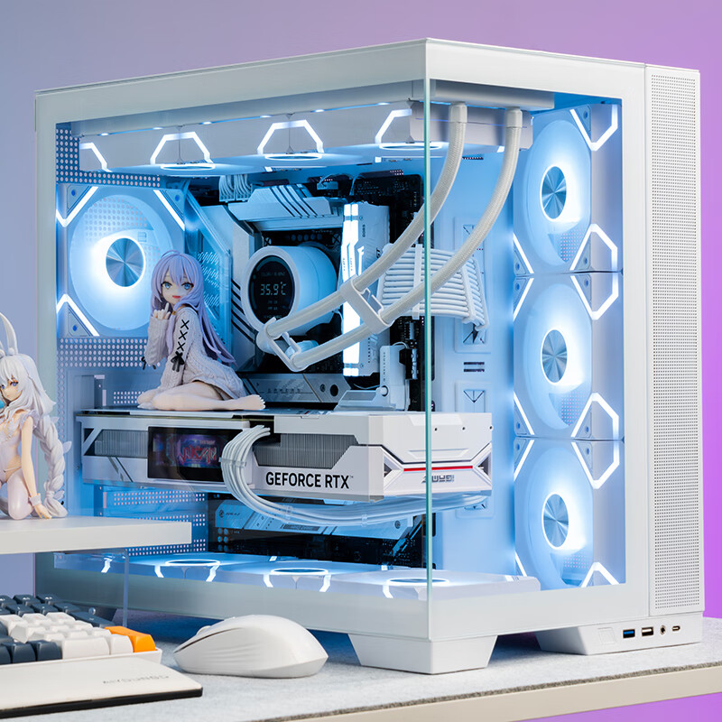 SUPER FLOWER Zhenhua Flash Butterfly White Seaside Room Desktop Computer Chassis (Modular Design/20.5° Side-mounted Fan/Back-plug Motherboard)