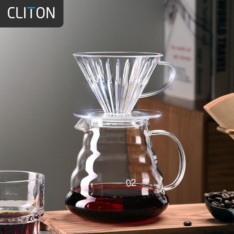 CLITON Pour-Over Coffee Dripper, Drip Coffee Maker with Filter for Home Use, 1-2 Cup Brewing Device