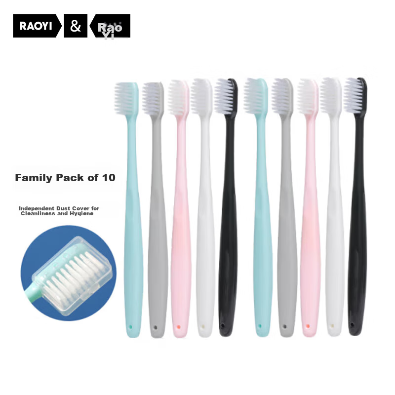 RAOYI Family Travel Set, Gum And Tooth Protection Toothbrush with Soft Bristles, Adult Toothbrush, 10-Pack