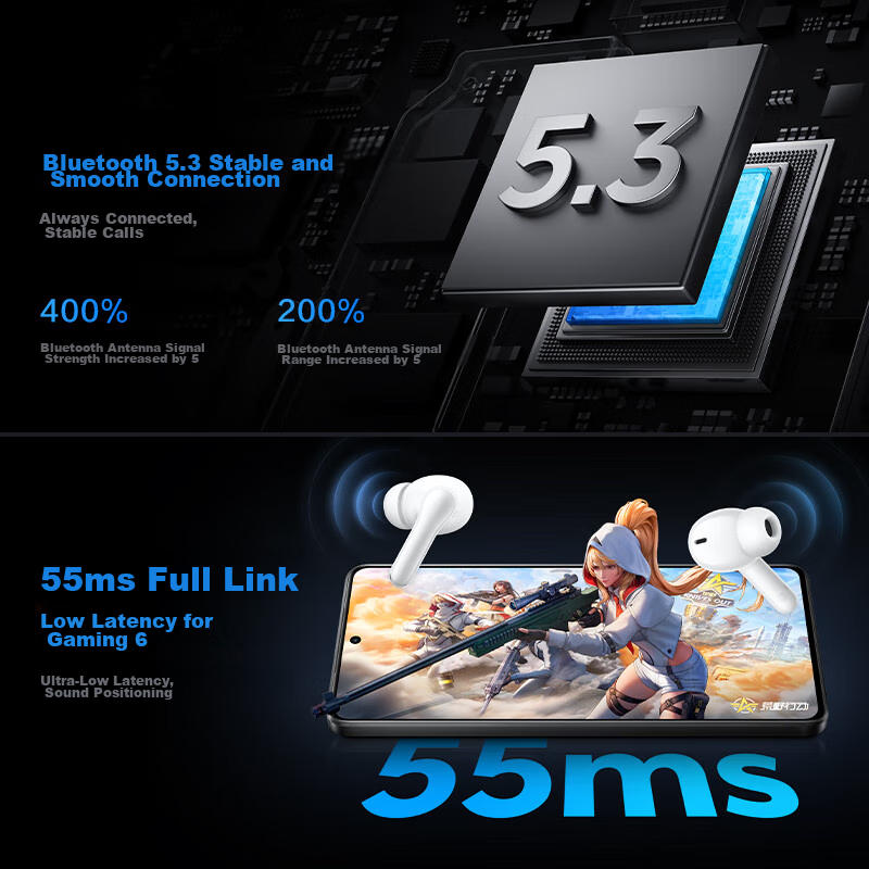 Vivo TWS 3i Ink Blue True Wireless Bluetooth Earphones, Long Battery Life, Bluetooth 5.3, Stable Connection, AI Call Noise Reduction, In-Ear Music And Sports Earphones