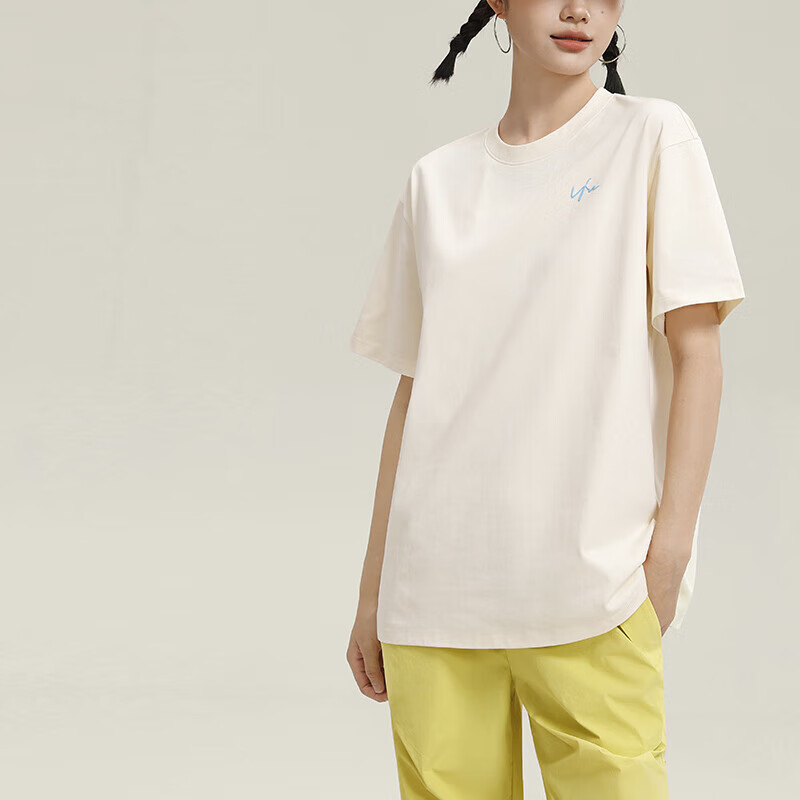 VFU Women's Loose Short Sleeve Casual Sun Protection T-shirt Outdoor Running Sports Fitness Clothing Apricot Color L