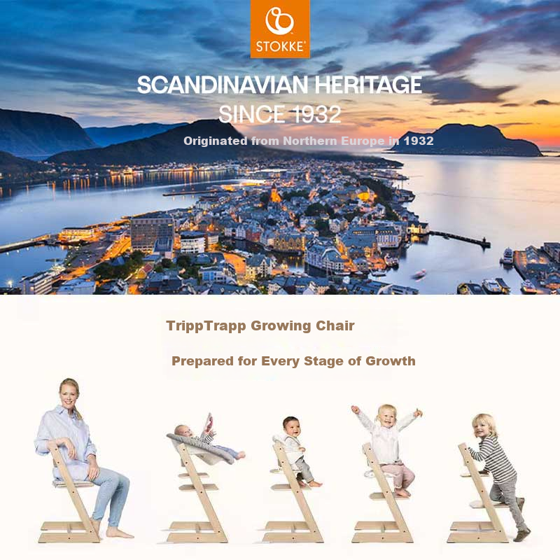 STOKKE Tripp Trapp 6-Piece Grow-With-Chair Children's High Chair Baby Feeding Seat Black Warrior