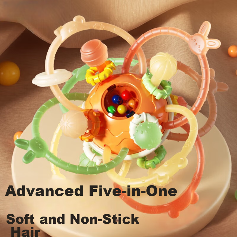 Aibeilu Manhattan Hand Grasping Ball Teether Baby Oral Stage 0-3-6 Months Edible Grade Grasping Training Toy