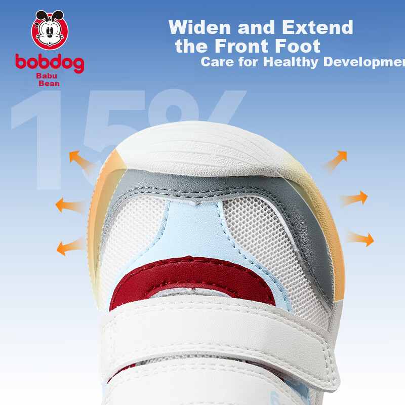 Babu Bean Toddler Shoes Functional Walking Shoes Spring and Autumn Breathable Shock Absorption Anti-slip Stepping Shoes Light Grey Blue Size 23