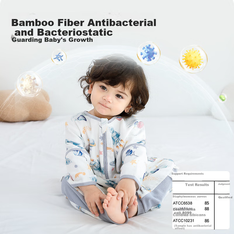 Beibei Valley Baby Sleeping Bag Children's Spring and Summer Bamboo Cotton Gauze Split Leg Sleeping Bag Baby Anti-Kick Quilt Front 6 Back 4 Cloud Sea Island Whale L Code