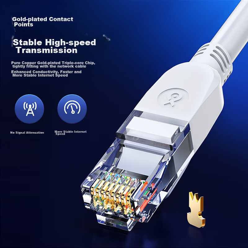 Biaze CAT6 Ethernet Cable, 50 Meters, High-Speed Gigabit Network Connection Cable, Unshielded 8-Core Twisted Pair Patch Cord for Home Computer, Broadband, Set-Top Box, White