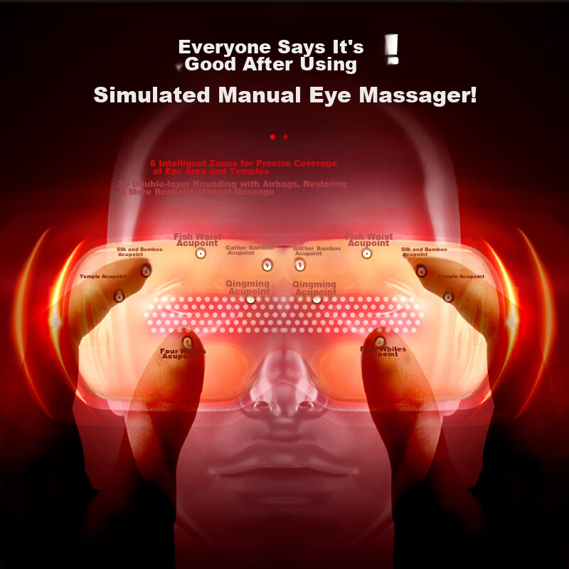Breo Eye Massager, Eye Care Device, Constant Temperature Heat Therapy Sleep Mask, Relieves Eye Fatigue, Birthday Gift, seeX2pro, Red Light Gold