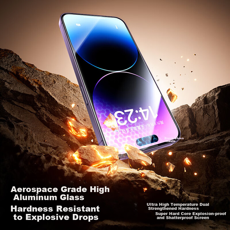 SmartDevil Tempered Glass Screen Protector for iPhone 14 Pro, High Definition Anti-Explosion Anti-Fingerprint Protective Film, Upgraded Easy Installation Dust-Free, 2-Pack