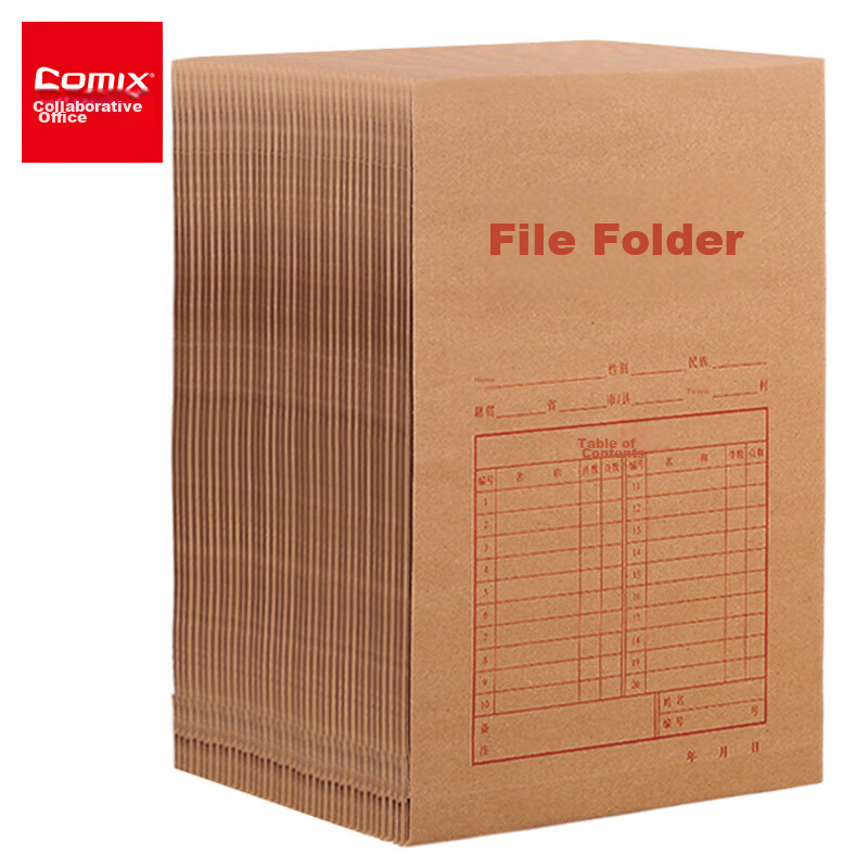 Comix 50 A4 Mixed Pulp Kraft Paper File Folders, Document Folders, Tender Submission Folders, Contract Folders, EA6093