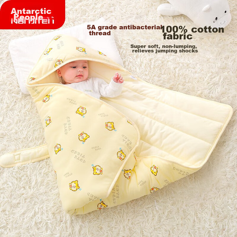 NanJiren Newborn Baby Swaddle, Anti-Startle Sleeping Bag, Pure Cotton Wrap, Baby Blanket, Maternity Ward Air Conditioning Quilt, 85*85cm