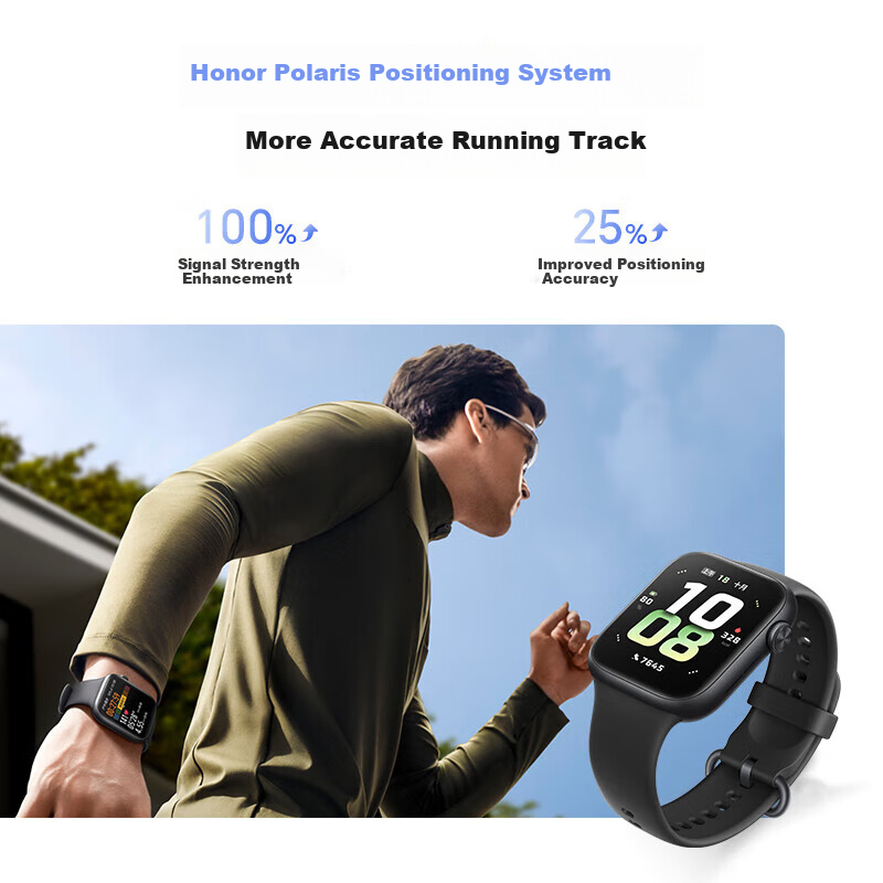 HONOR Watch 5 with HONOR Polaris Positioning System, One-Click Health Check on Wrist, 10-Day eSIM Ultra-Long Battery Life, Obsidian Black