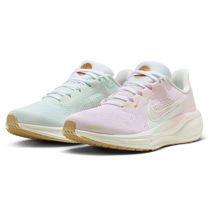 Nike Pegasus 41 Women's Running Shoes, Shock-Absorbing, HM3732-361, Green And Pink, Size 39