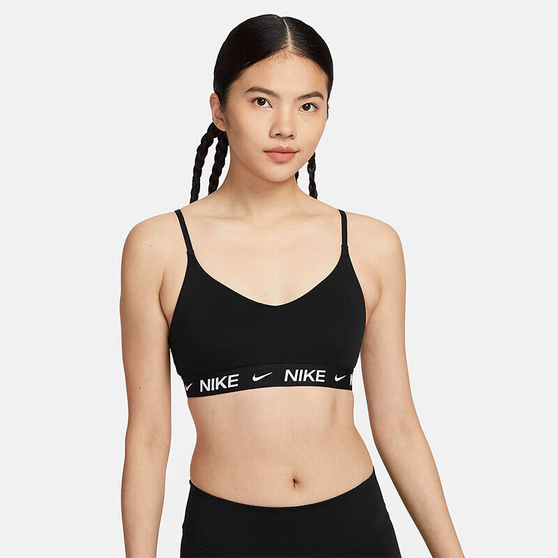 Nike Women's Sports Bra with Padded Comfort, INDY LIGHT Bra FD1063-011, Black, Size M