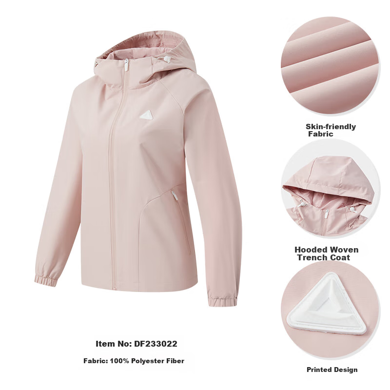 PEAK Women's Spring and Autumn Sports Jacket Water-repellent Windbreaker Outdoor Sports Jacket Casual Jacket DF233022