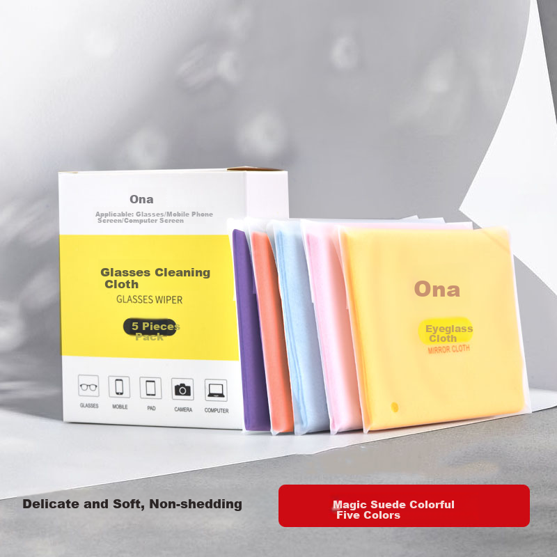 ONNA Eyeglass Cleaning Cloth Microfiber Lens Cloth Suede Lens Wipe Helmet Lens Cleaning Cloth Eyeglass Cloth - 5 Pack