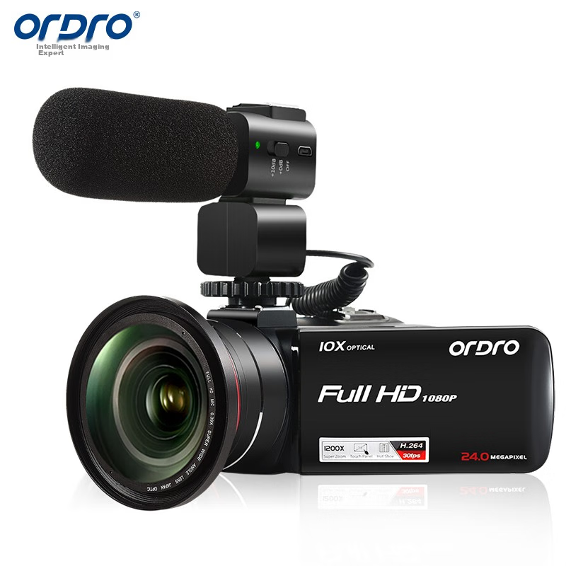 ORDRO Z82 Camera, High-Definition Professional Live Streaming And Recording Device, Digital Camcorder, Portable Handheld DV, 10x Optical Zoom, 120x Intelligent Zoom, Vlog Short Video