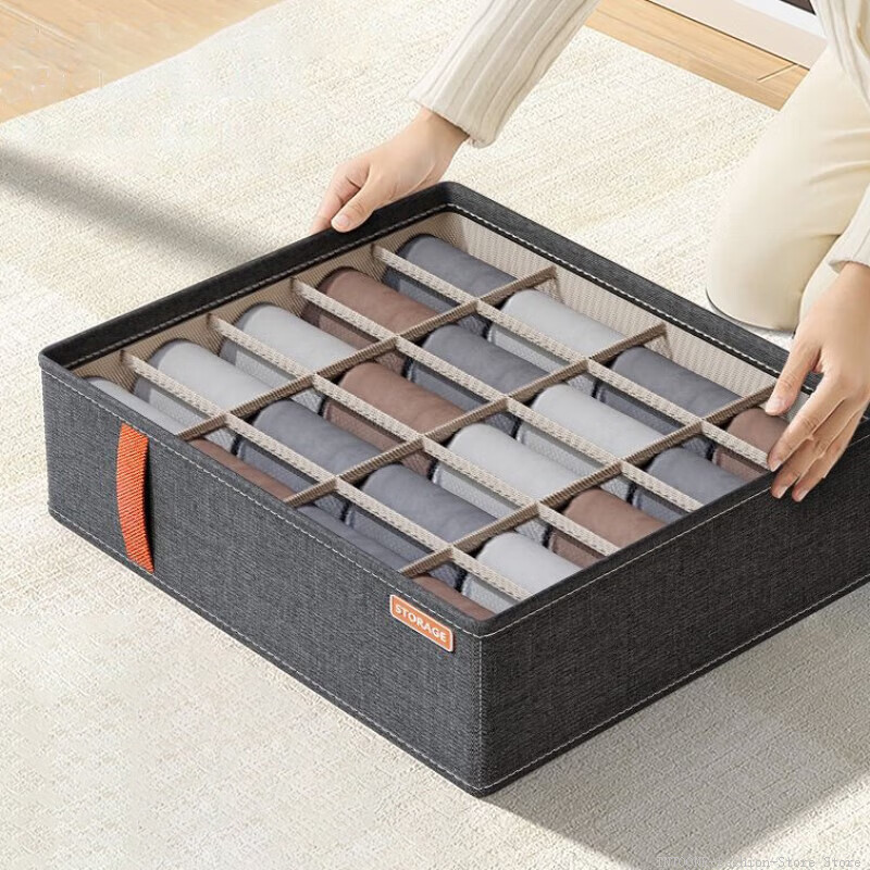 Youjia Liangpin Fabric Underwear Storage Box, Home Bra Panty Sock Organizer, Closet Storage Solution, 20 Compartments