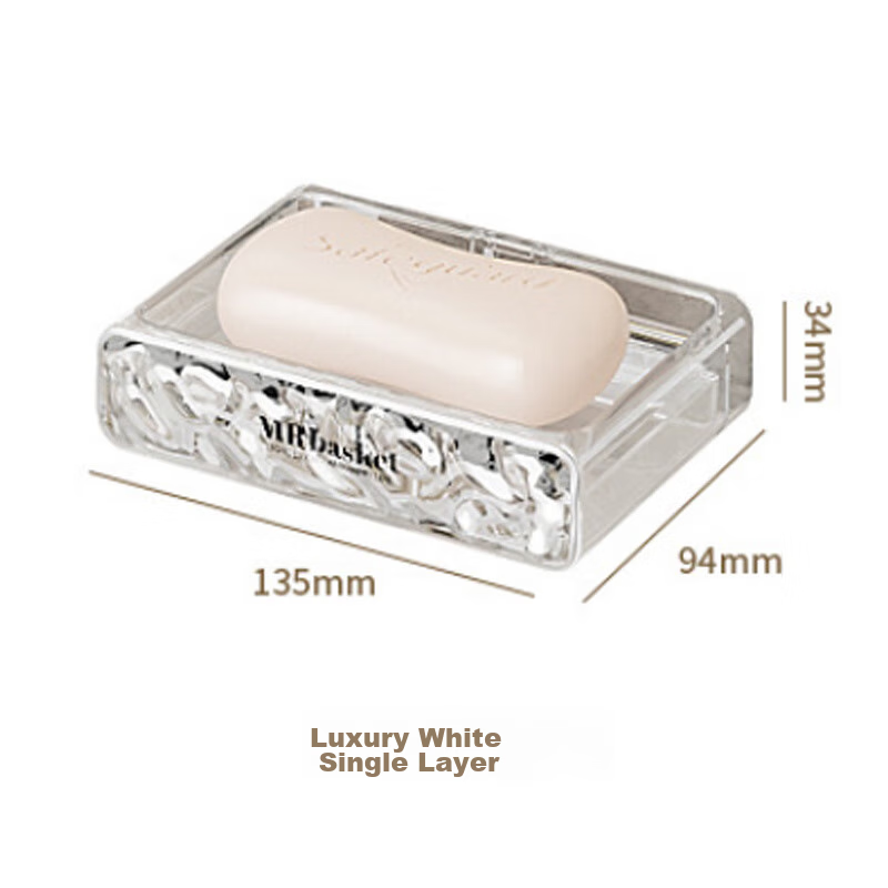 Youjia Liangpin No-Drill Soap Dish, Draining Soap Rack, Wall-Mounted Bathroom Soap Holder, Light Luxury Single Layer, 1 Piece