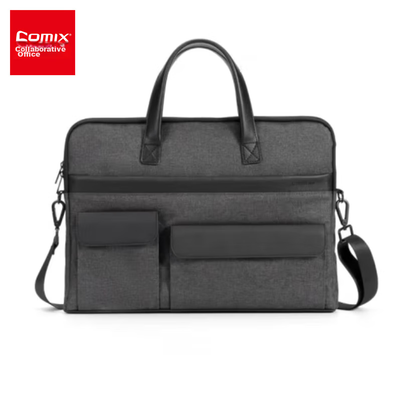 Comix Fashion Business Thickened Handheld And Shoulder Business Bag, Meteorite Black A8119