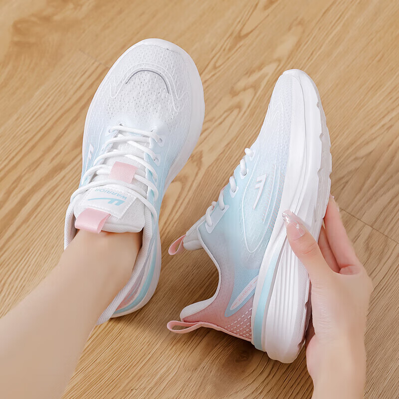 Warrior Women's Breathable Mesh Running Shoes Lightweight Casual Shoes WXY(ZA)-3102 White Pink Size 40