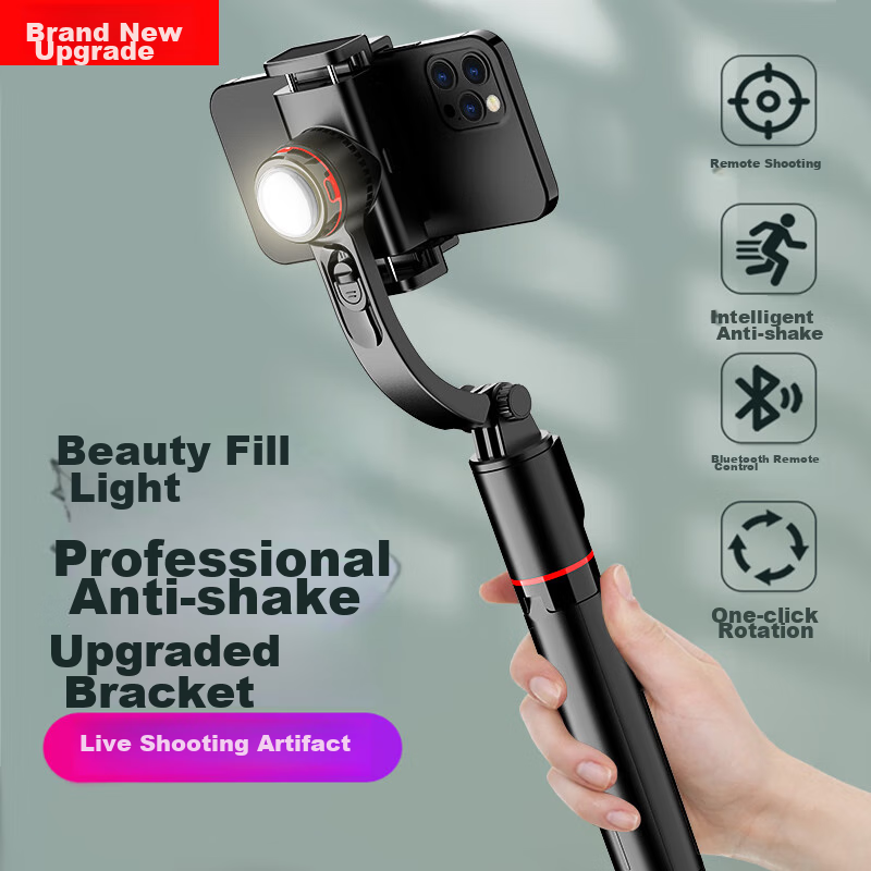 Selfieshow Smartphone Stabilizer, Extendable Selfie Stick, Travel Anti-Shake Tripod, Gimbal Device, 360-Degree Rotation, Multifunctional, Self-Motion Beauty, Live Streaming