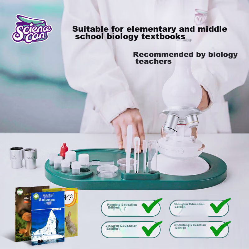 Science Can Vertical Student Microscope, Birthday Gift for 8-12 Year Old Boys And Girls, Educational Toy, Optical Desktop for Middle School