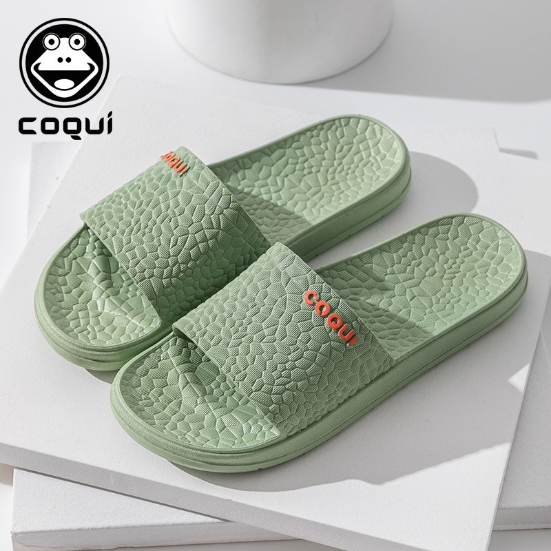 Coqui Couple One-Strap Simple Home Slippers for Women, All Seasons Bathroom Slippers, Avocado Green, Size 36-37 CQ5071