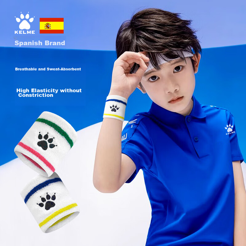 KELME Sports Wristband for Children, Summer Sweat-Absorbing, High-Elasticity, Breathable, Professional Wrist Guard for Soccer, Volleyball, Basketball