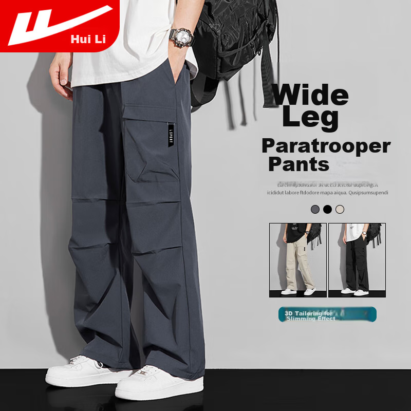 Warrior Casual Pants for Men, Spring And Summer Outdoor Waterproof Hiking Trousers, American Paratrooper Pants, Cargo Pants, Dark Gray, XL