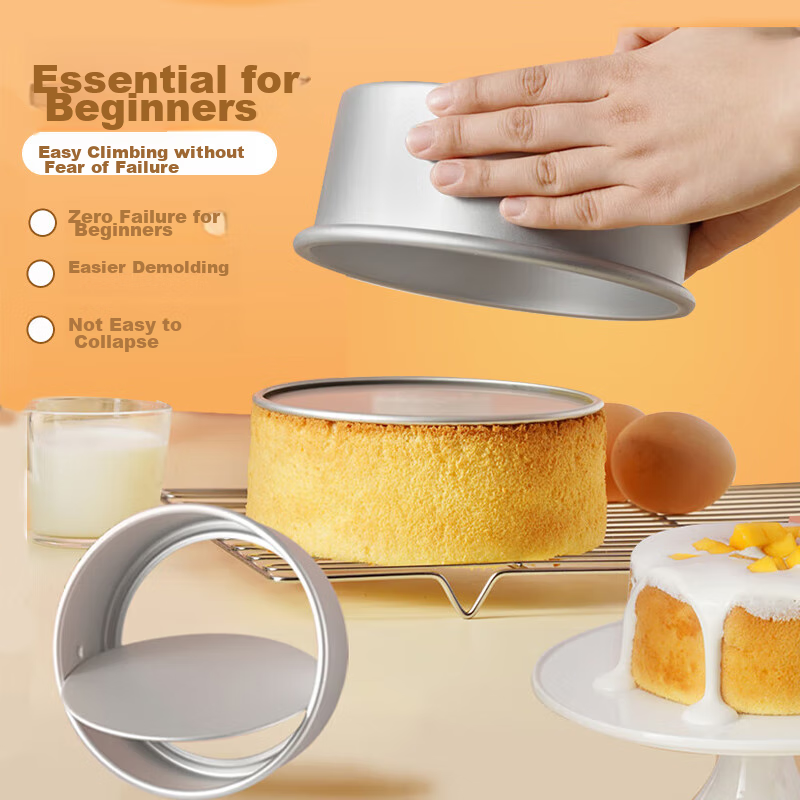 Jiekainuo Cake Mold, Chiffon Cake Mold, 6-Inch Cake Mold, Mousse Mold, Removable Bottom Round Cake Baking Tool