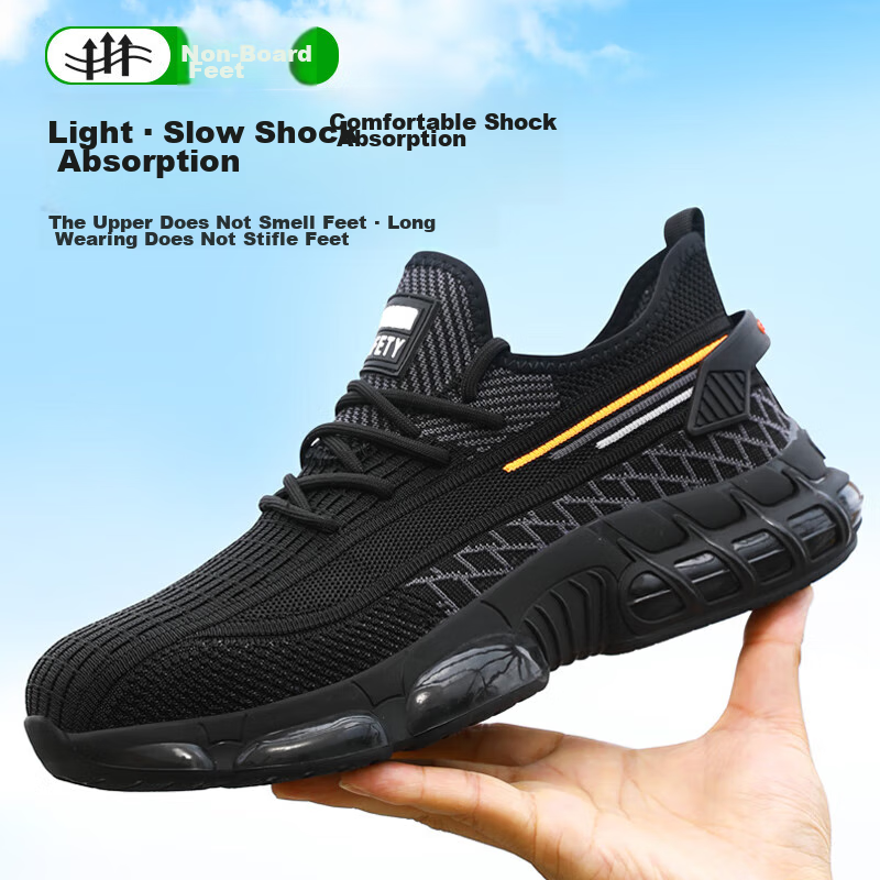 Jingtu Safety Shoes for Men, Summer Breathable, Steel Toe Cap, Puncture-Resistant, Lightweight, Work Functional Shoes 3018 Size 41