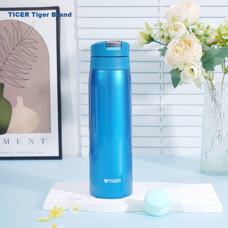 TIGER Dream Gravity Lightweight Flip-Top Stainless Steel Insulated Tumbler MCX-A501, Blue, 500ml