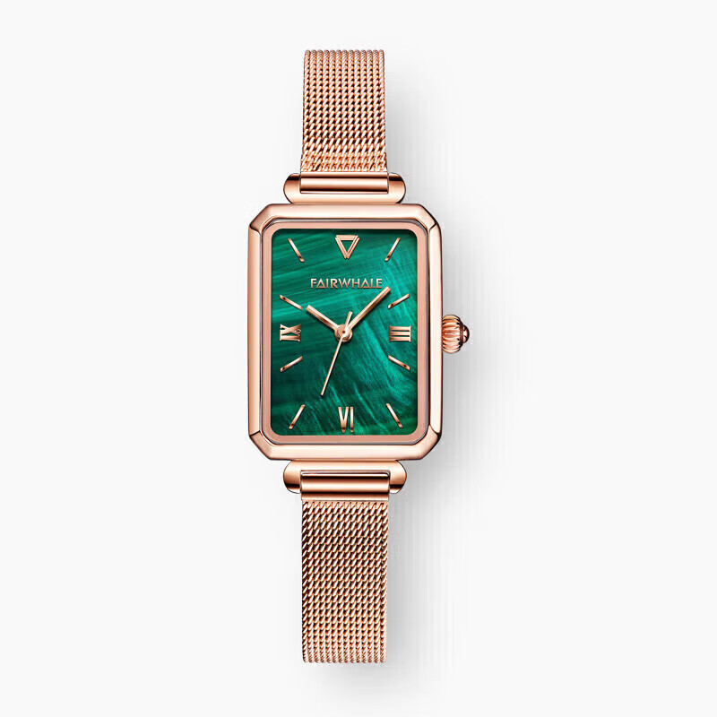 FAIRWHALE Women's Watch, Small Green Dial, Simple And Luxurious, Elegant, Waterproof, Trendy Wristwatch, Holiday And Birthday Gift for Girlfriend, 3270