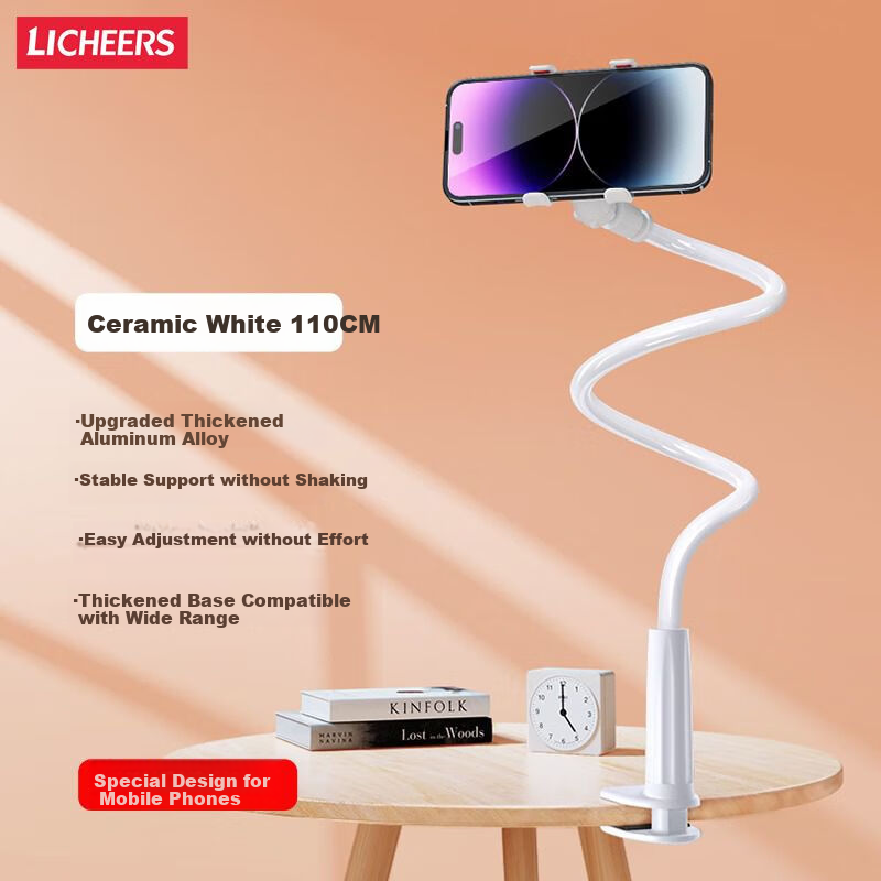 LINGCHEN Bedside iPad Tablet Lazy Bracket Bed Clip Desktop Live Drama Multi-function 360° Adjustable Support Stand for Apple Android Phones