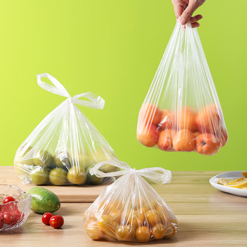 Meili Ya Disposable Roll-Up Vest Food Storage Bags, Food Grade, 3-In 120 Pieces, Thickened Durable Food Packaging Bags