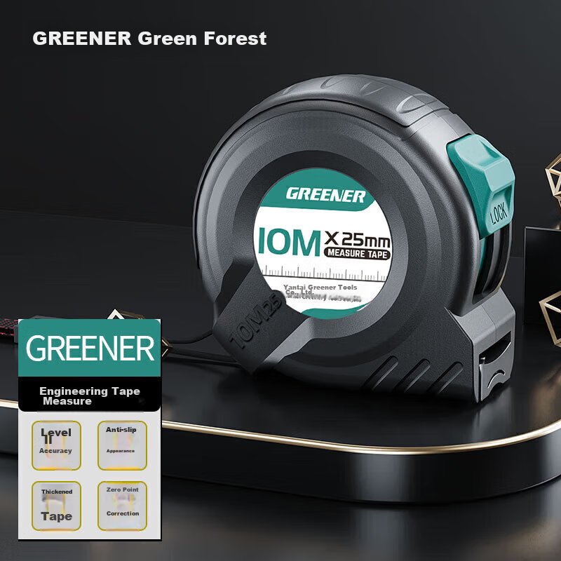 Lülin Steel Tape Measure, Thickened Household Measuring Tape, Meter Ruler, Box Ruler, High-Precision Ruler, National Standard II Grade Accuracy, 10 Meters * 25mm