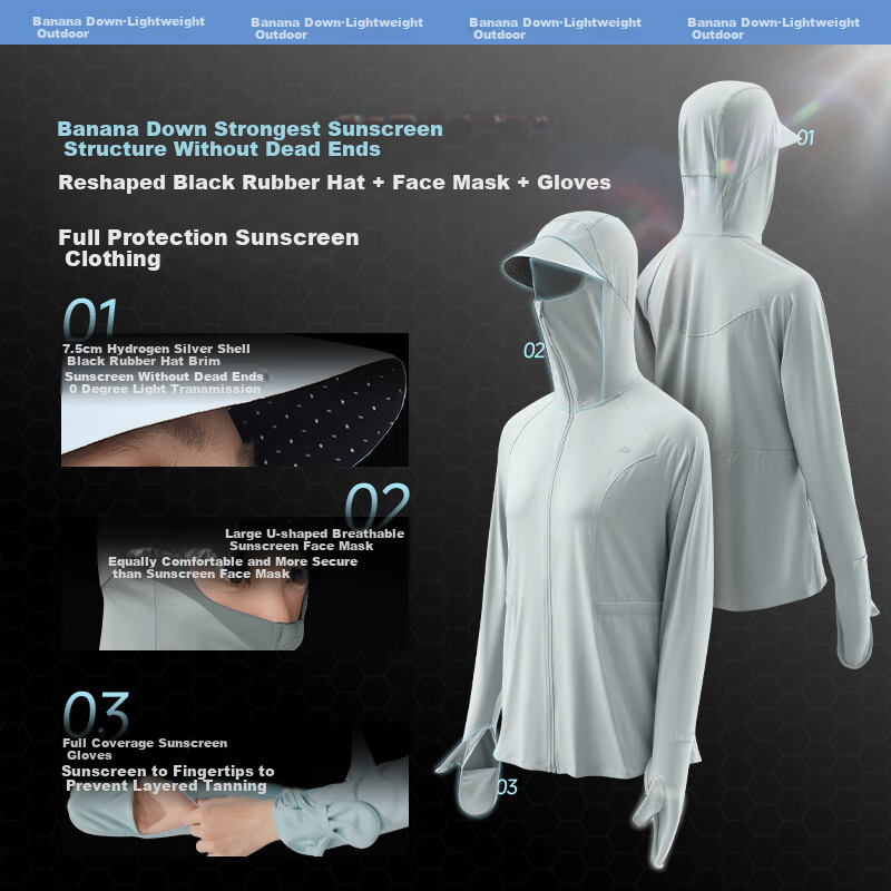 Beneunder Sun Protection Clothing for Women, UV-Resistant, Full Protection, Adjustable Waist, Slimming, Versatile AL823, Dark Cloud Gray, Size S