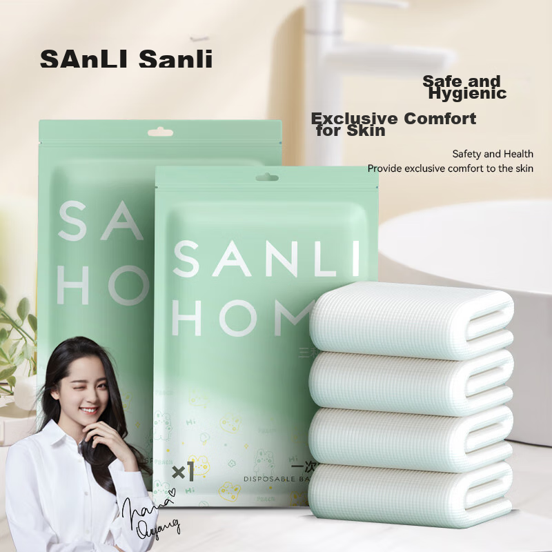 Sanli Disposable Bath Towels, 10 Pack, Individually Wrapped, Compressed Face Towels, Thickened And Enlarged, for Travel, Hotels, And Bathing