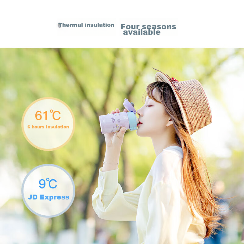 ZO JIRUSHI Insulated Mug, Portable Mini Cute Cup, Compact Women's Water Bottle, 304 Stainless Steel Thermos, 240ml