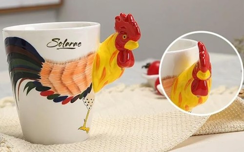 SOLARAE Ceramic 3D Coffee Mug, Hand-Painted Mug Cute Animal Tea Mugs, Coffee Cup