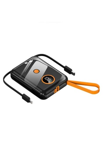 P5 High Capacity Power Bank 10000mAh - 22.5W Fast Charging, Built-in Cable, LCD 