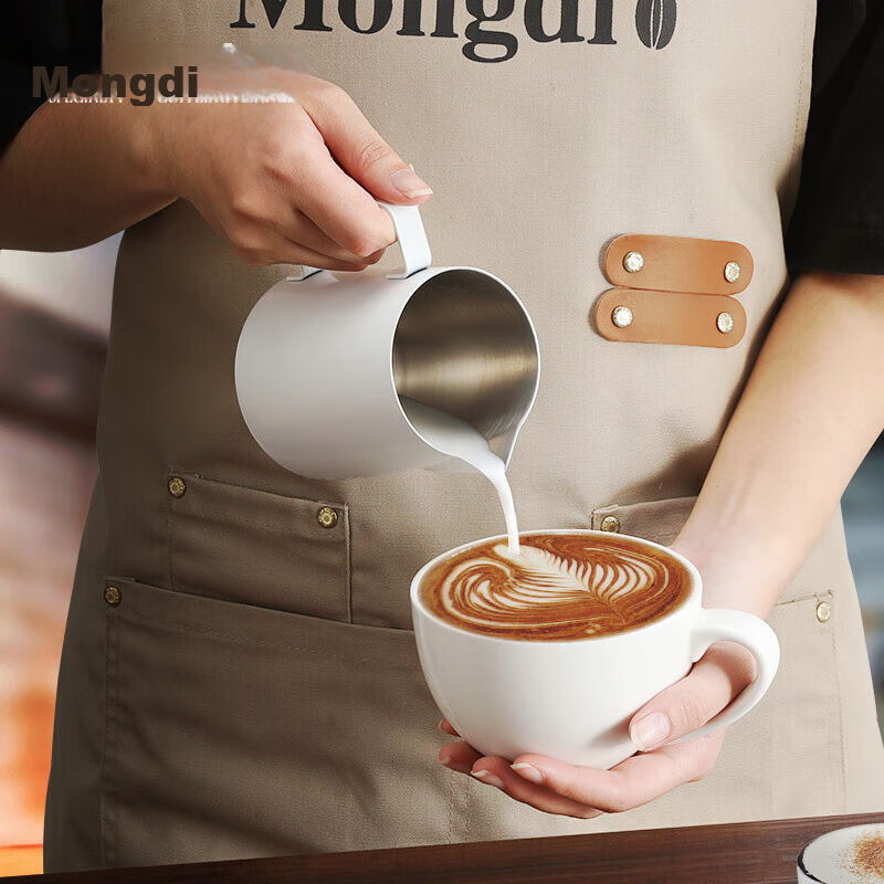 Mongdio Coffee Latte Art Cup, Pointed Spout Latte Art Pitcher, Thickened 304 Sta...