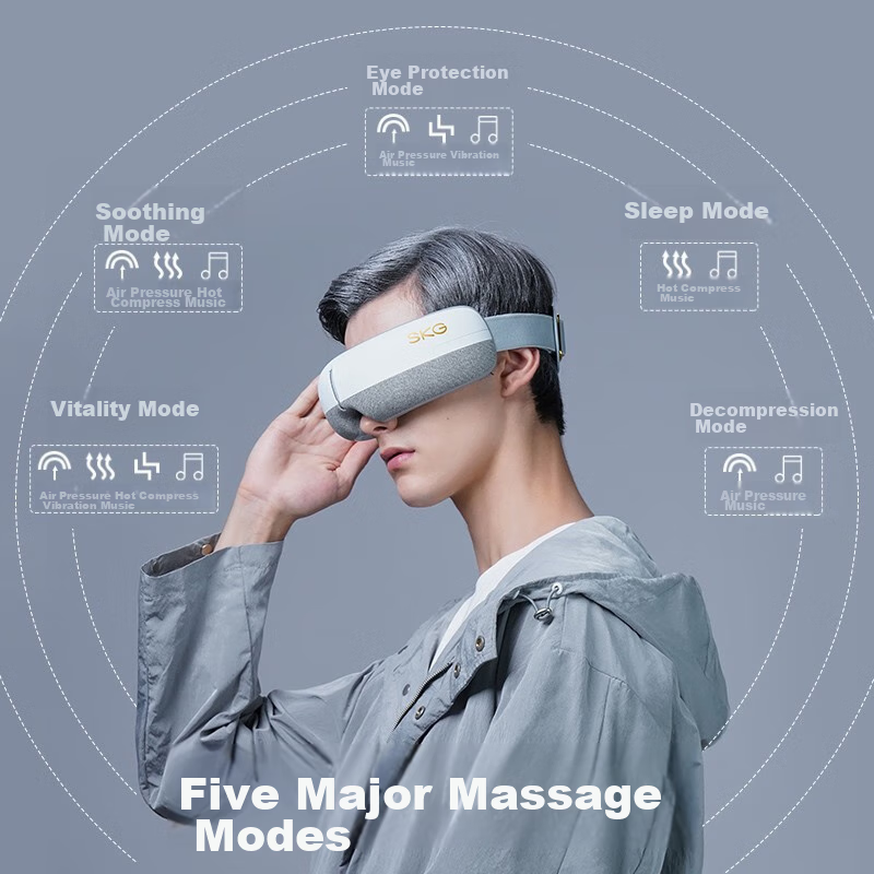 SKG Eye Massager E3, Adult Air Cushion Visualized Zoned Heat Therapy Eye Care De...