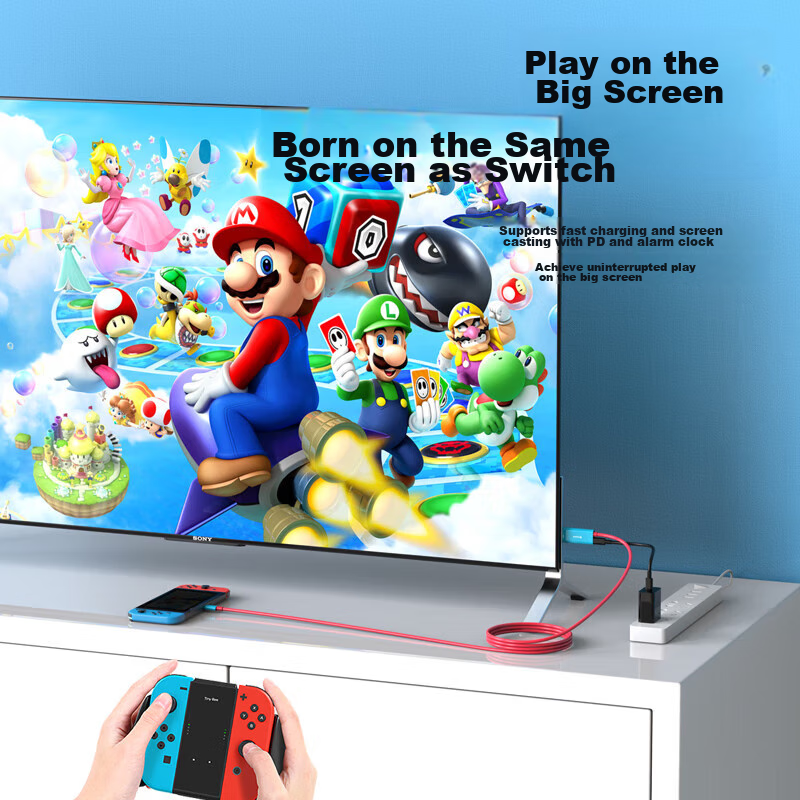 Biaze Type-C to HDMI Screen Mirroring Cable, Switch Screen Mirroring Cable, USB-...