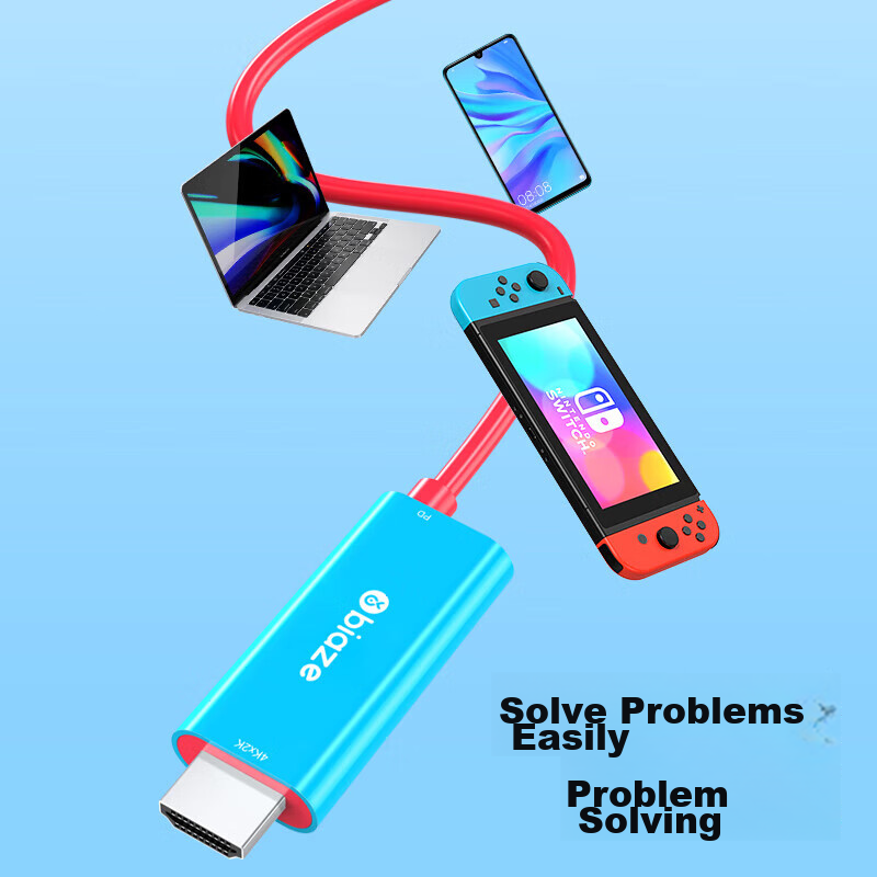 Biaze Type-C to HDMI Screen Mirroring Cable, Switch Screen Mirroring Cable, USB-...