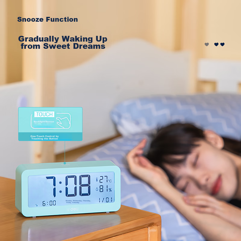 Deli Multifunctional Electronic Alarm Clock, Student And Children's Wake-Up Devi...