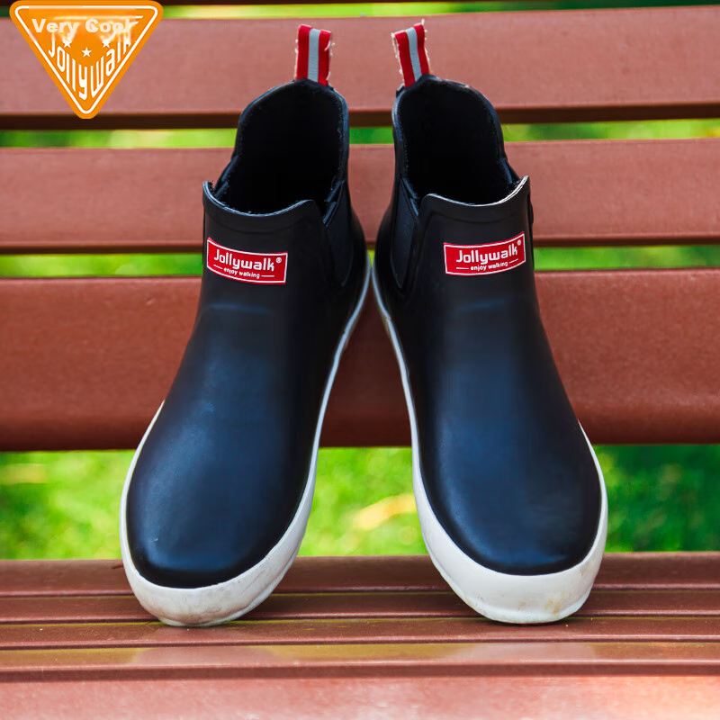 Jolly Walk Men's Low-Top Waterproof Rain Boots, Car Wash Fishing Rubber Overshoe...