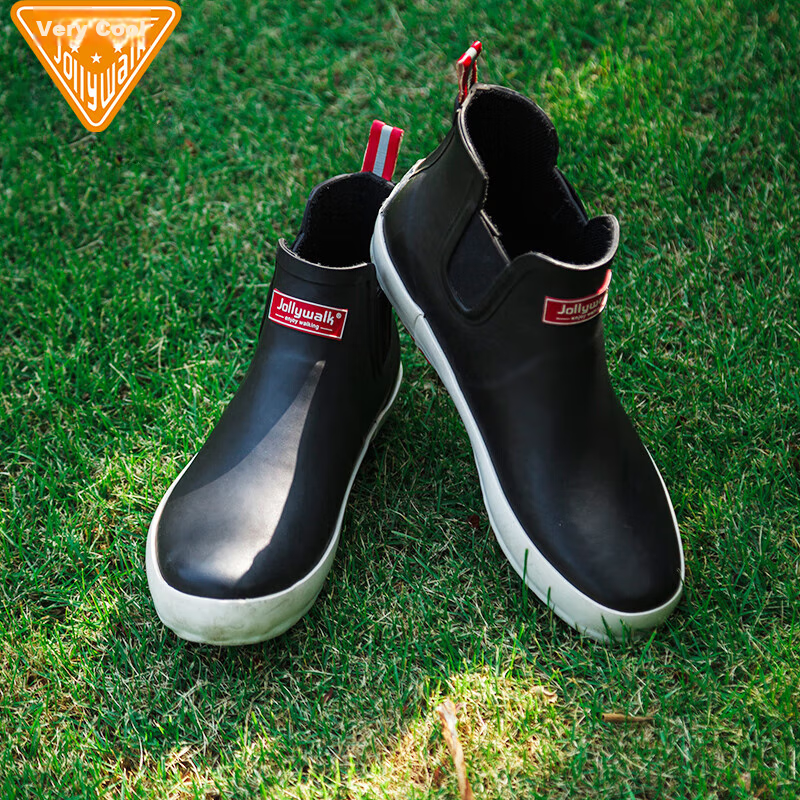 Jolly Walk Men's Low-Top Waterproof Rain Boots, Car Wash Fishing Rubber Overshoe...