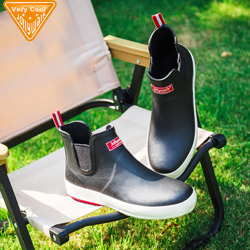 Jolly Walk Men's Low-Top Waterproof Rain Boots, Car Wash Fishing Rubber Overshoe...